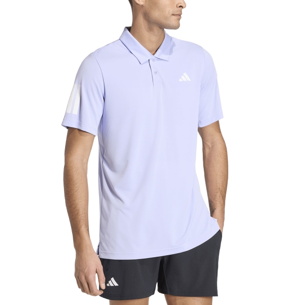 Men's T-Shirt Padel adidas 3 Stripes Club Polo  Violet Tone KX2210