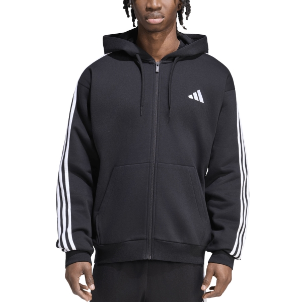 Maglia e Felpa Padel Uomo adidas Essentials 3 Stripes Print Felpa  Black/White KY6559