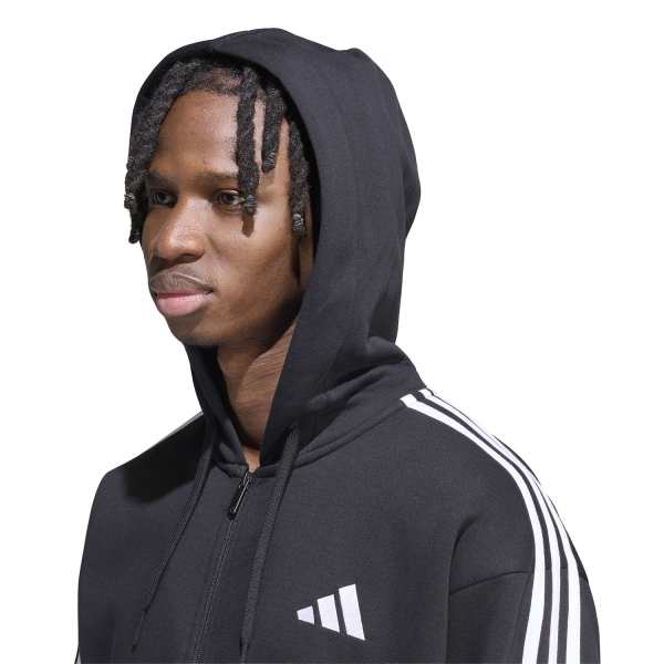 adidas Essentials 3 Stripes Print Felpa - Black/White