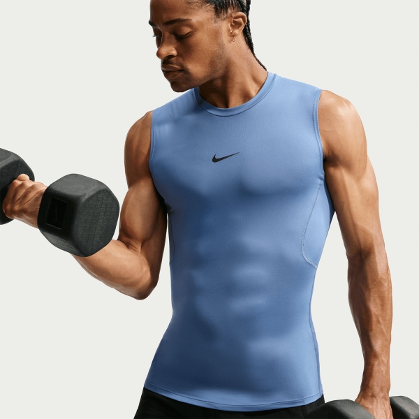 Nike Pro Dri-FIT Logo Top - Indigo Storm/Black