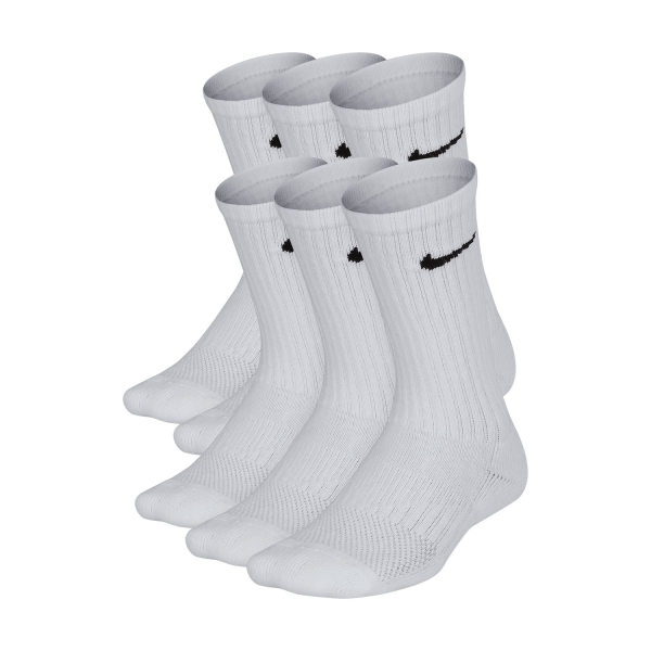 Calcetines Padel Nike Everyday Crew x 6 Calcetines Ninos  White/Black SX6910100
