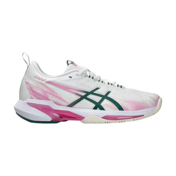 Women's Padel Shoes ASICS SONICSMASH FF  White/Jewel Green 1042A311101