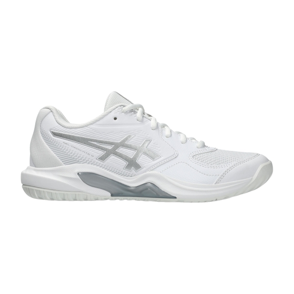 Women's Padel Shoes ASICS Gel Dedicate 9  White/Pure Silver 1042A316101