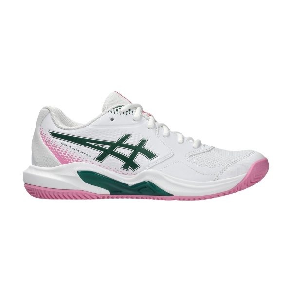 Women's Padel Shoes ASICS Gel Dedicate 9 Padel  White/Jewel Green 1042A318100