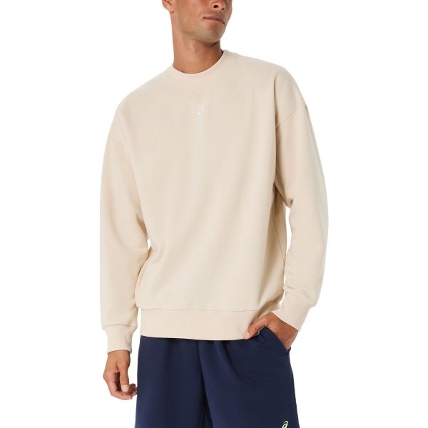 Men's Padel Shirt and Hoody ASICS Fleece Sweatshirt  Oatmeal 2031F335250