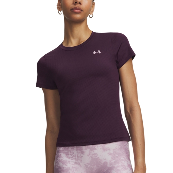 Women's Padel T-Shirt and Polo Under Armour Tech Mesh TShirt  Purple Echo/Mauve Pink 60099900526