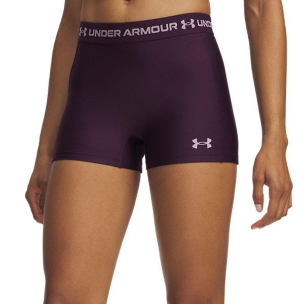 Women's Padel Skirts and Shorts Under Armour HeatGear Pro 3in Shorts  Purple Echo/Mauve Pink 60107250526