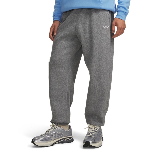 Pant y Tights Padel Hombre Under Armour Rival Fleece Pro Pantalones  Castlerock Light Heather/White 60170210025