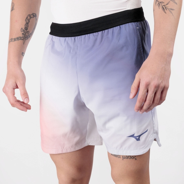 Men's Padel Shorts Mizuno Graphic 7.5in Shorts  Cloudscape 62GBD50004