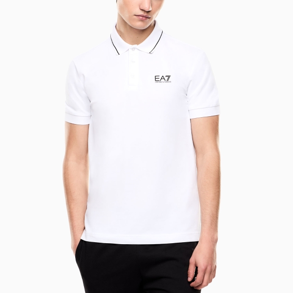 Men's Padel Polo EA7 Core Identity Polo  White 8NPF16PJVUZ1100
