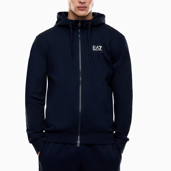 Men's Padel Shirt and Hoody EA7 Core Identity Hoodie  Armani Blue 8NPM33PJVRZ1562