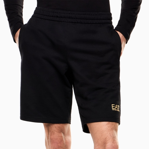 Men's Padel Shorts EA7 Train Core 9in Shorts  Black/Gold 8NPS65PJVRZ0208