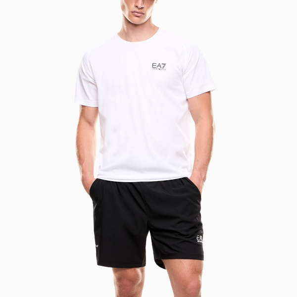 Men's T-Shirt Padel EA7 VENTUS7 Set TShirt and Shorts  White/Black 8NPV03PNDDZ21BA