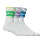 ASICS AEG Logo Crew x 3 Calcetines - Illuminate Green/Aegean Blue/Bluebell