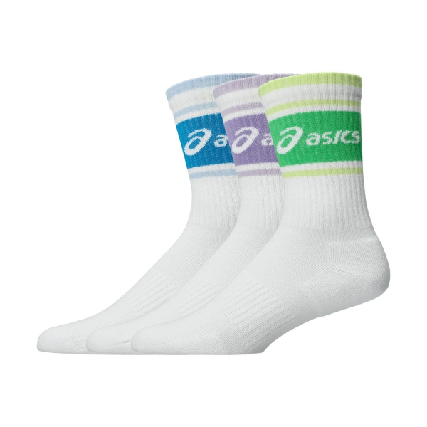 ASICS AEG Logo Crew x 3 Calcetines - Illuminate Green/Aegean Blue/Bluebell