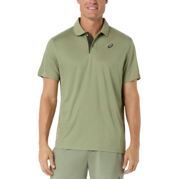 Men's Padel Polo ASICS Court Logo Polo  Khaki Green 2041A340304