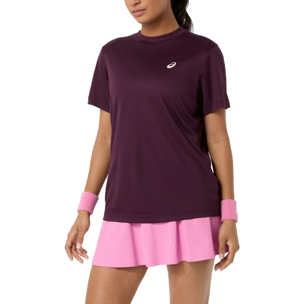 Women's Padel T-Shirt and Polo ASICS Court Pro TShirt  Dark Aubergine 2042A371500