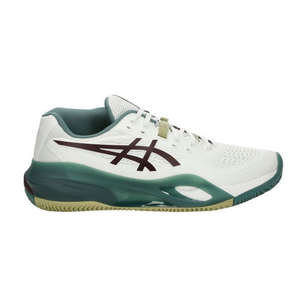 Scarpe Padel Uomo ASICS Gel Resolution X Clay  White/Dark Aubergine 1041A485104