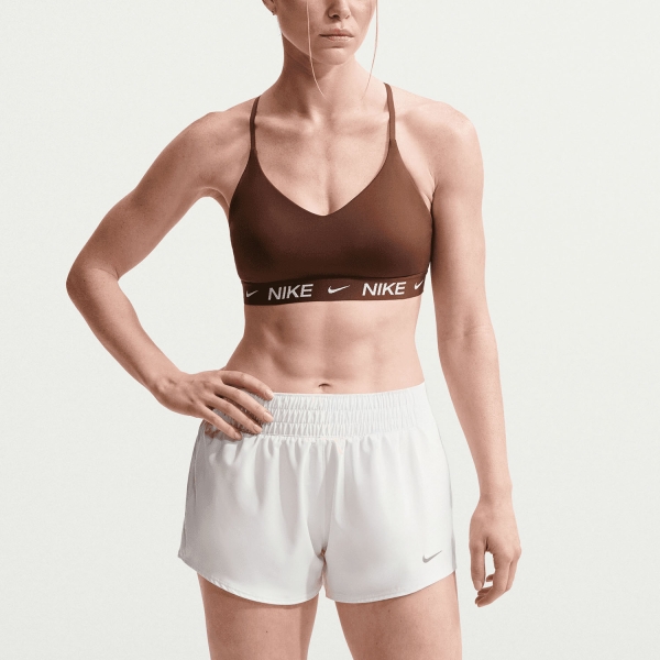 Sujetador Deportivo y Ropa Interior Mujer Nike Indy Swoosh Sujetador Deportivo  Cacao Wow FD1062212