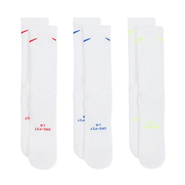 Nike Everyday Elevated x 3 Socks - White/Multi Color