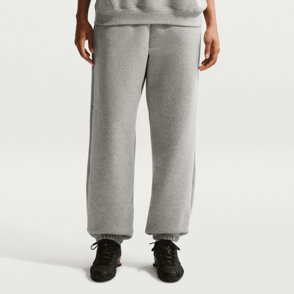 Women's Padel Pants and Tights Nike Studio Fleece Pants  Dark Grey Heather/Sail IM8074063