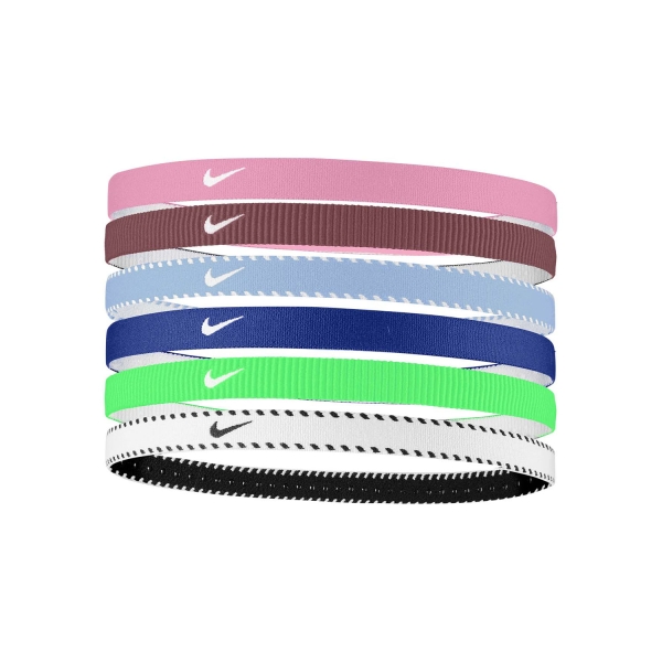 Padel Headband Nike Flex Classic x 6 Mini Hairbands  Pink Rise/Pink Smoke/White N.101.1927.664.OS