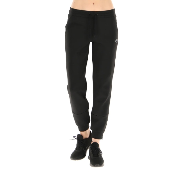 Women's Padel Pants and Tights Lotto Squadra III Pants  All Black 2187991CL