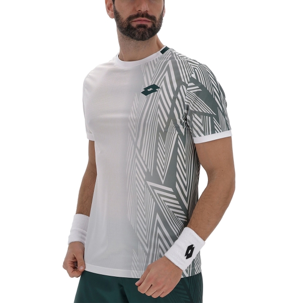 Men's T-Shirt Padel Lotto Tech VI TShirt  Bright White/Biome Green 223334ERX