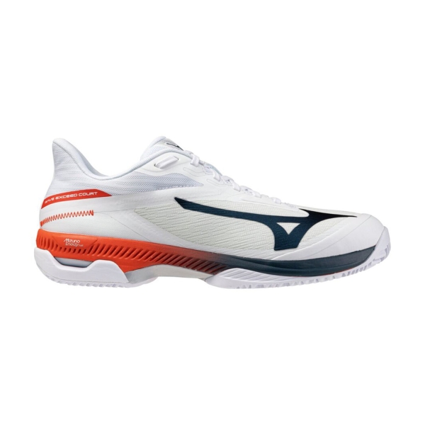 Zapatillas Padel Hombre Mizuno Wave Exceed Court Clay White/Insignia Blue/Orange 61GC262002