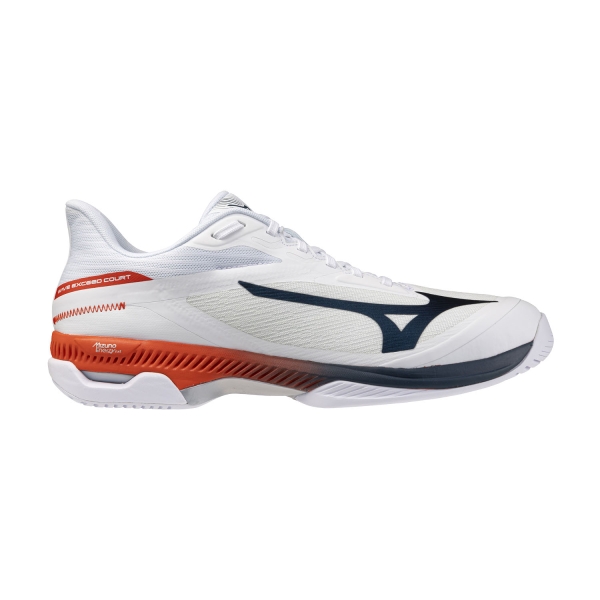 Men's Padel Shoes Mizuno Wave Exceed Court AC  White/Insignia Blue/Orange 61GA261802