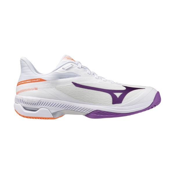 Zapatillas Padel Mujer Mizuno Wave Exceed Court AC White/Dahlia/Lava Orange 61GA261902