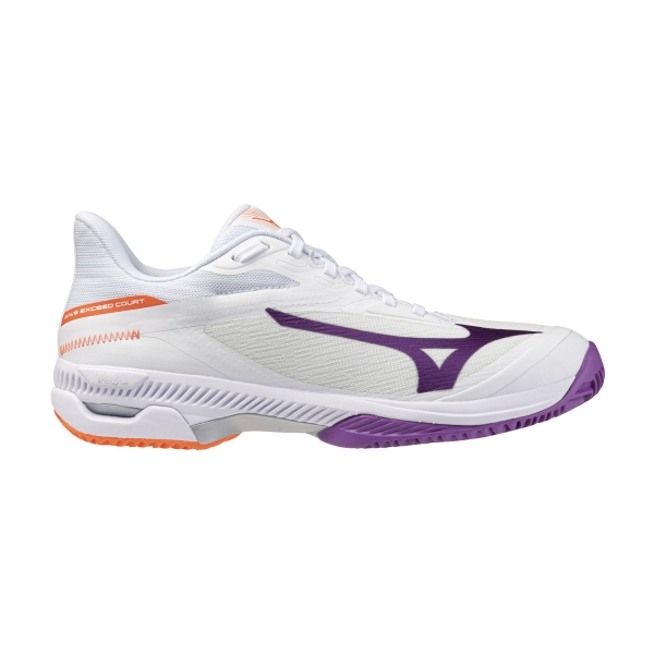 Zapatillas Padel Mujer Mizuno Wave Exceed Court Clay White/Dahlia/Lava Orange 61GC262102