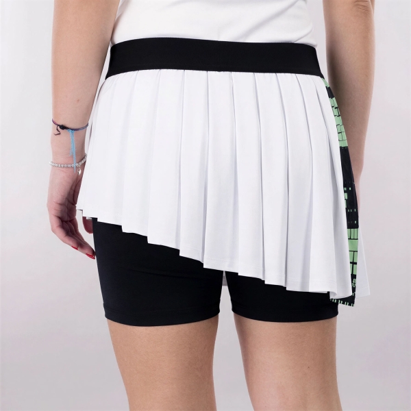 Dunlop Game Pleated Skirt - White/Black/Fair Green