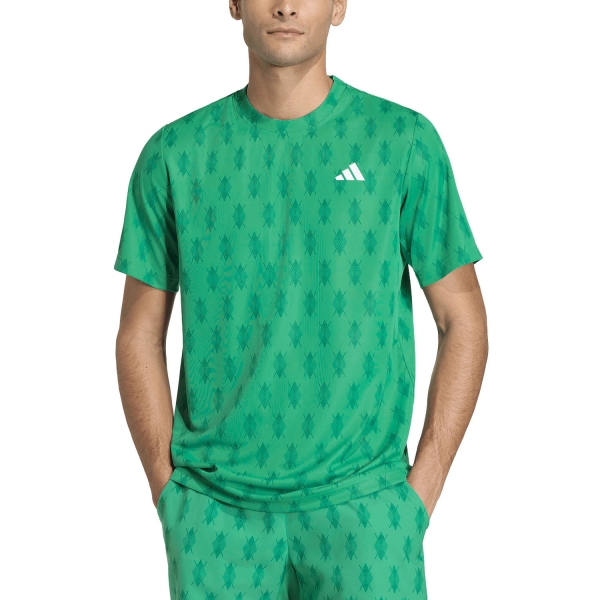 Camiseta Padel Hombre adidas Club CLIMACOOL Graphic Camiseta  Semi Court Green/Collegiate Green KD1744