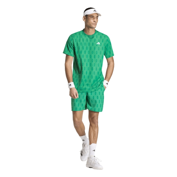 adidas Club CLIMACOOL Graphic Camiseta - Semi Court Green/Collegiate Green