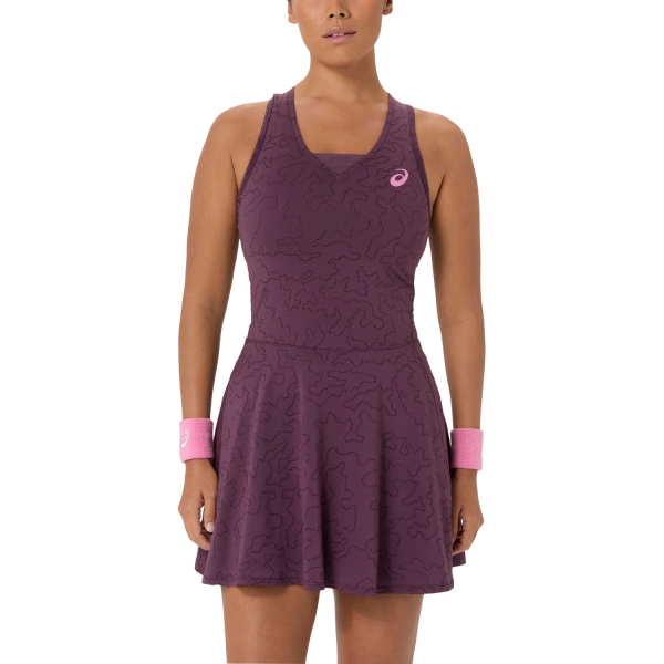 Women's Padel Dress ASICS Match Jacquard Dress  Dark Aubergine 2042A458500