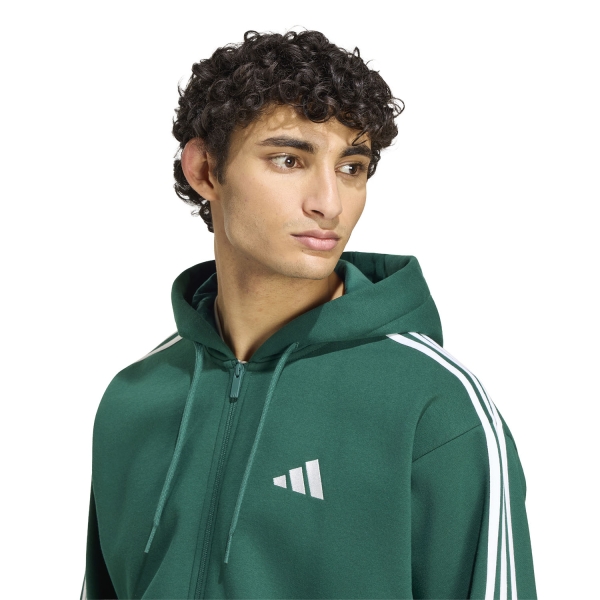 adidas Essentials 3 Stripes Print Felpa - Collegiate Green/Off White