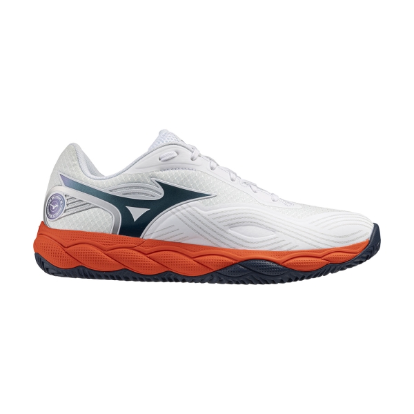 Zapatillas Padel Hombre Mizuno Wave Enforce Court 2 Clay White/Insignia Blue/Orange 61GC263402