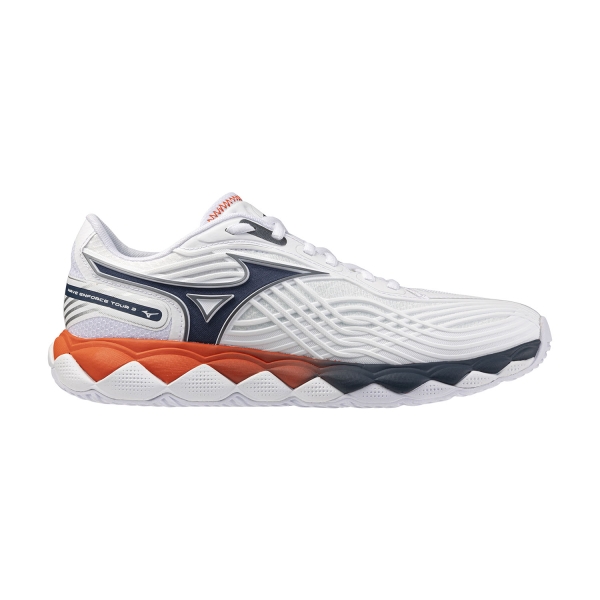Men's Padel Shoes Mizuno Wave Enforce Tour 2 AC  White/Insignia Blue/Orange 61GA260002