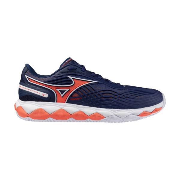 Men's Padel Shoes Mizuno Wave Enforce Tour 2 Clay  Beacon Blue/White/Lava Orange 61GC260314