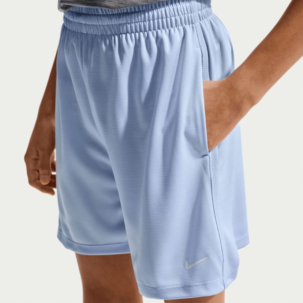 Nike Dri-FIT 5in Shorts Niños - Hydrogen Blue/Royal Pulse/Heather/White