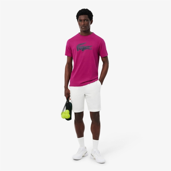 Lacoste Ultra Dry Camiseta - Rose Fushia/Bleu Marine