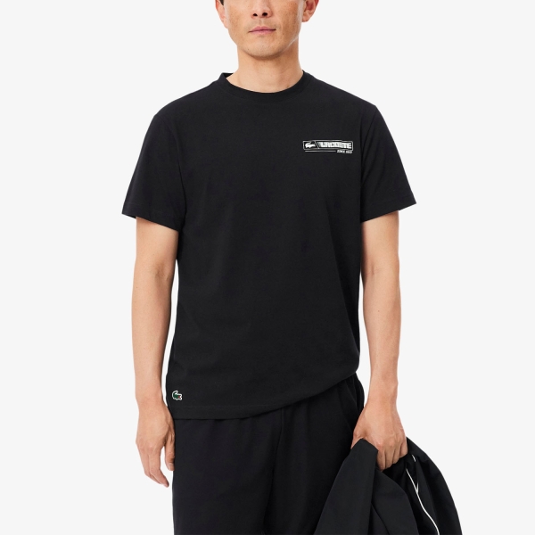 Men's T-Shirt Padel Lacoste Printed Graphic TShirt  Noir/Blanc TH6677258