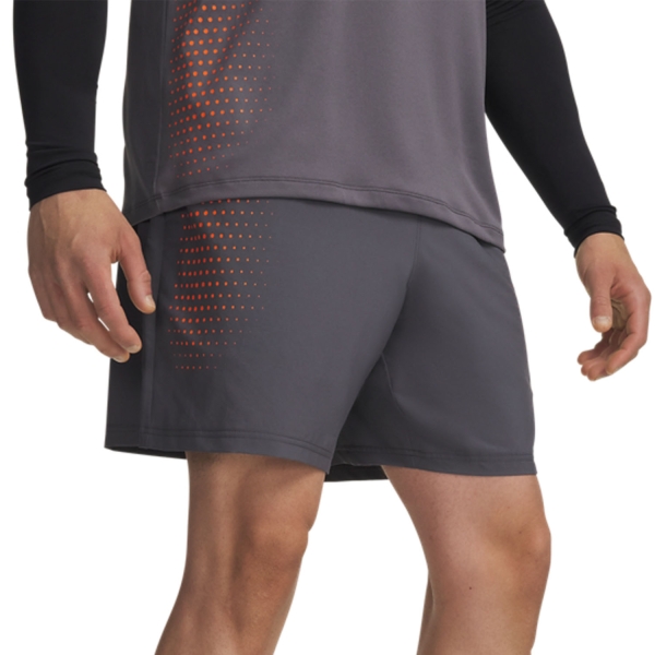 Men's Padel Shorts Under Armour Tech Play 7in Shorts  Castlerock/Outrageous Orange 60098320025