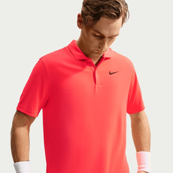 Nike Dri-FIT Solid Logo Polo - Bright Crimson/Black