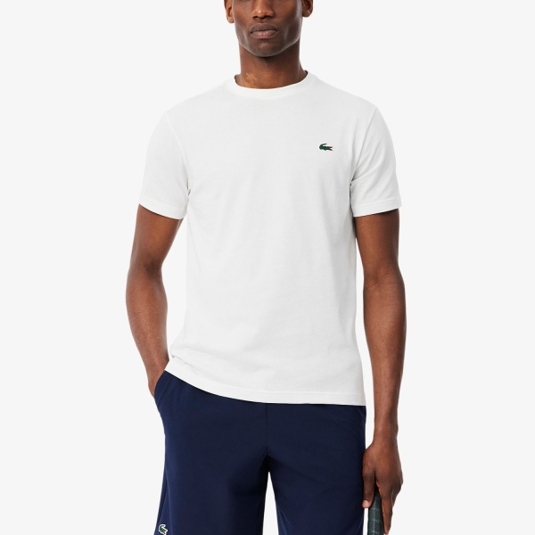 Men's T-Shirt Padel Lacoste Ultra Dry Back Print TShirt  Blanc/Bleu Clair TH66551TB