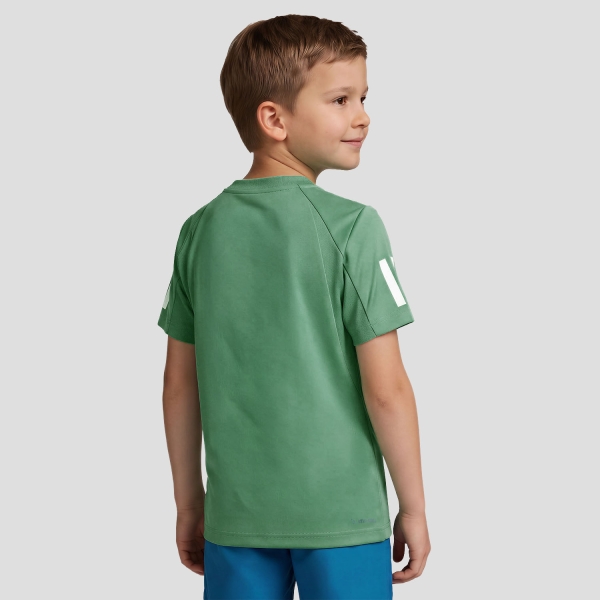 adidas Club 3 Stripes Logo Camiseta Niño - Semi Court Green