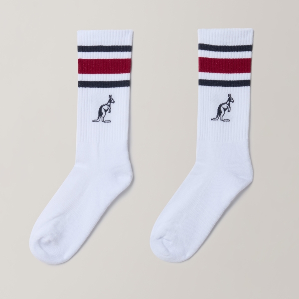 Padel Socks Australian Stripes Socks  Bianco/Eclipse/Rubino TEXCZ001202R1W1
