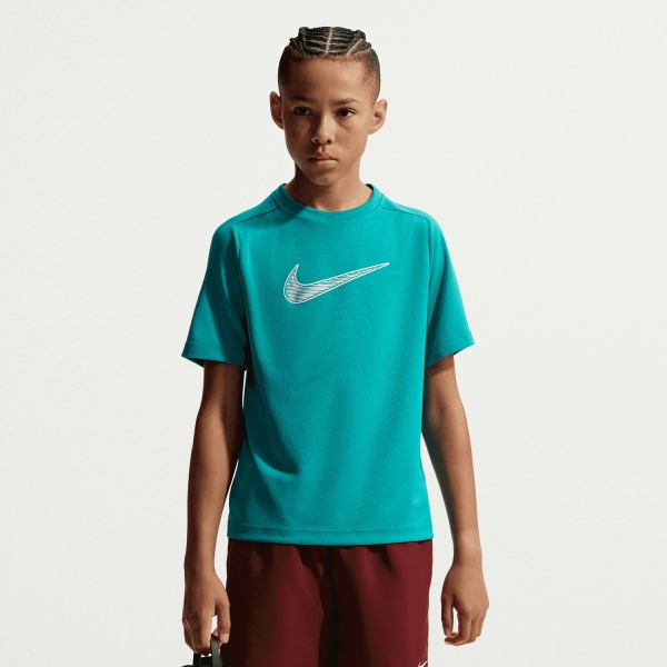 Boy's Padel Polos and Shirt Nike Multi Swoosh TShirt Boy  Energy/White IF2430300
