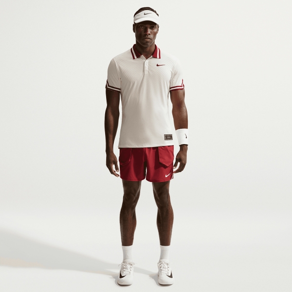 Nike Court Slam Jannik Polo - Pale Ivory/Team Red